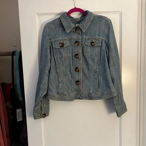 Christopher and Banks lightweight jean jacket with large buttons size medium